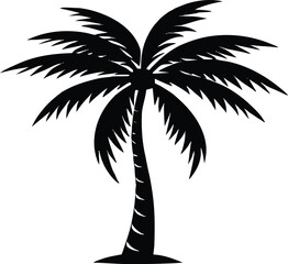Obraz premium Coconut Palm Silhouette, Palm Tree Vector
