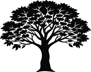 Obraz premium Eucalyptus Tree Silhouette, Eucalyptus Forest Vector