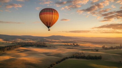 Obraz premium Hot air balloon sunrise landscape