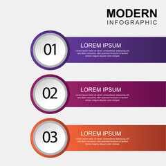 Modern Infographic Template with Numbered Steps and Gradient Design