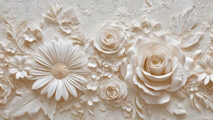 Ornate floral relief panel