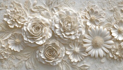Ornate floral relief pattern