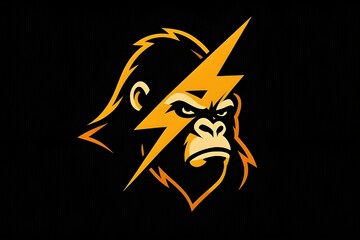 Fototapeta premium Powerful gorilla mascot with lightning bolt for edgy brands and dynamic designs