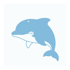Vector art of cute cartoon dolphin swimming in water