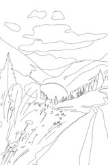 Coloring the house scenery,색칠하기,컬러링,컬러링북