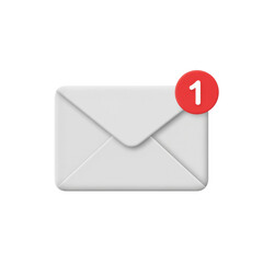 New email notification inbox message unread mail communication digital marketing concept transparent background