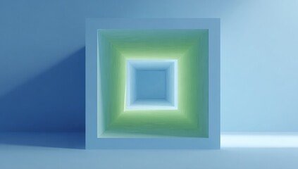 Abstract light blue and pastel green square