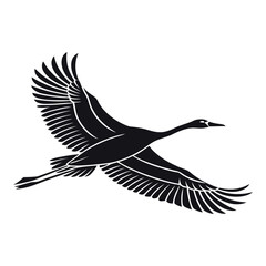 Fototapeta premium Silhouette of a Single Bird Soaring | Wings Spread Vector EPS | Nature, Wildlife, Freedom Design Element