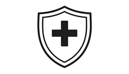 Fototapeta premium Health Shield Icon with Safety, and Protection.