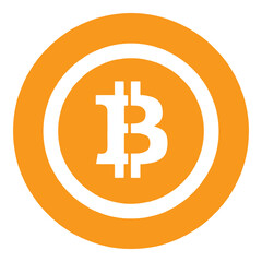 Vector art of bitcoin cryptocurrency symbol