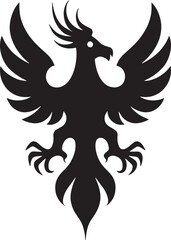 Elegant Phoenix Bird Emblem Design Illustration