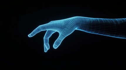 Holographic hand reaching out