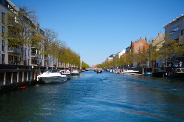 Scenic Canal View in Copenhagen, Denmark - May 6, 2023