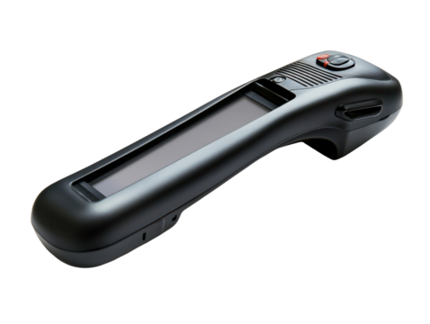 Handheld Barcode Scanner on Transparent Background
