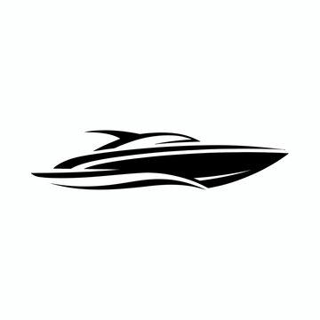 Modern yacht vector illustration sleek silhouette of luxury boat for nautical adventures and recreational sailing isolated on white background design template