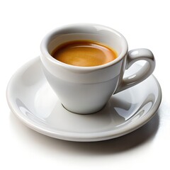 Obraz premium Small Espresso Cup and Saucer on White Background