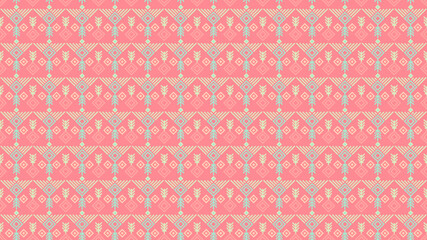 Seamless colorful geometric tribal aztec background design