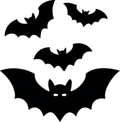Flying Bat Silhouette Collection for Halloween Design