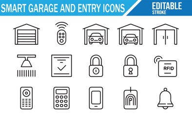 Vector Set of School Security Guard Icons for Safety, Surveillance, and Emergency Alerts