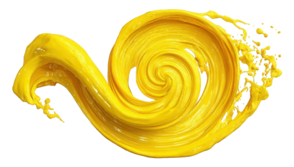 Yellow spiral liquid splash