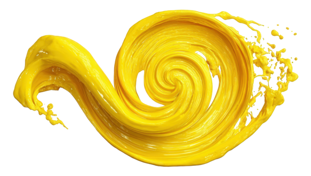 Yellow spiral liquid splash
