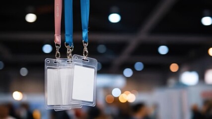 Blank badge holders on lanyards identity and access for professional networking event