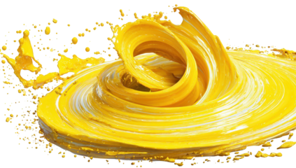 Dynamic swirl of vibrant yellow liquid