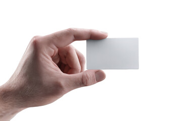 Obraz premium Close-up of a hand holding a blank business card