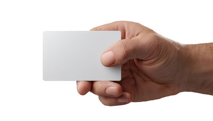 Hand holding a blank white business card (2)