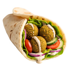 Falafel Wrap: Middle Eastern Vegetarian Street Food Delight.
