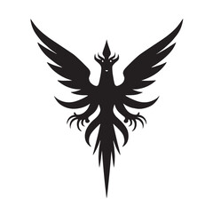 Obraz premium Stylized Phoenix Bird Emblem Design Illustration