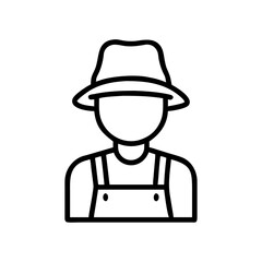 Fototapeta premium Farmer Person Icon – Vector, Agriculture, Farming, Rural, Worker, Minimal, Design
