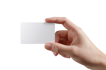 A hand holding a blank white business card (1)