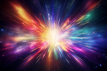 Explosion light with rainbow prism sparkle effect