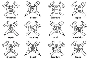 The image is a set of 12 different symbols, each with a different meaning