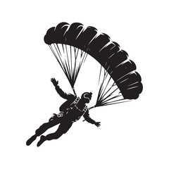 skydiver vector silhouette clip art logo design illustration