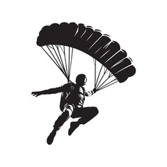 skydiver vector silhouette clip art logo design illustration