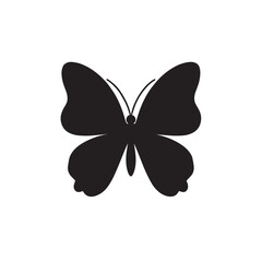 Simple Black Butterfly Silhouette Icon Design