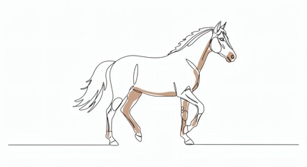 Elegant Horse Drawing - A Single Line Art Illustration Capturing Graceful Movement