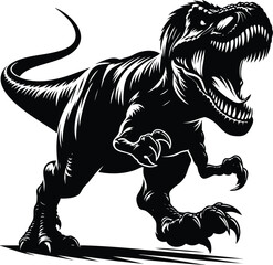 Angry T-rex Running vector illustration isolated on white background © Md Hasan
