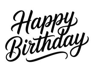 Happy Birthday Calligraphy with Modern Lettering Style