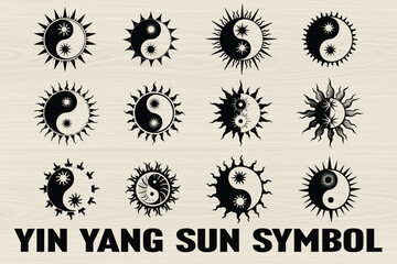“Yin Yang Sun Symbol Collection”