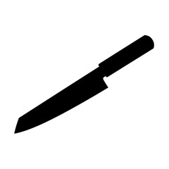 Kitchen knife silhouette illustration with pointed blade on a white background. EPS 10.