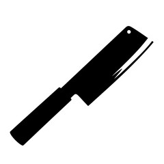 Kitchen knife silhouette illustration with pointed blade on a white background. EPS 10.