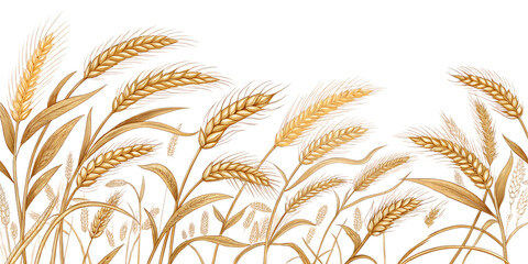 ears of wheat isolated on white background. PNG Transparent file type with high definition quality And vibrant color grading Available.