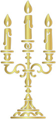 Ornate Golden Candelabra with Candles