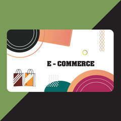e-commerce business card illustration  template icon, 