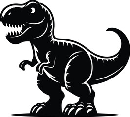 Cute T-rex Cartoon Character vector illustration isolated on white background