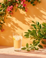 Sunny Still Life with Flowers & Shadows, Warm Orange Palette, Relaxing Summer Mood