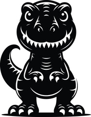 Cute T-rex Cartoon Character vector illustration isolated on white background © Md Hasan